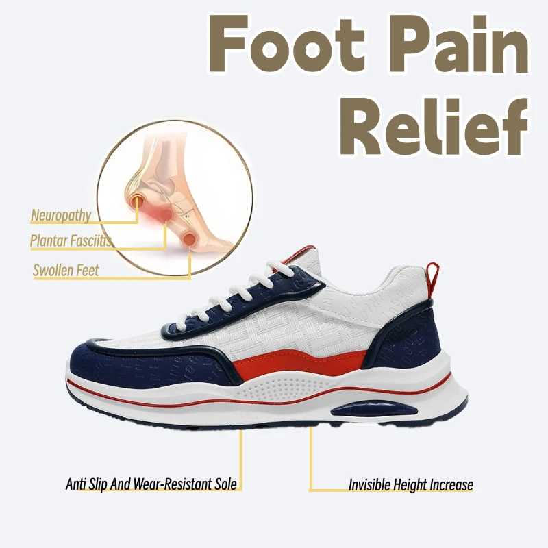 

LiveDay Sneakers For Men Breathable Non-Slip Thick Soled Korean Trendy Student Sports Casual Platform White Designer Shoes