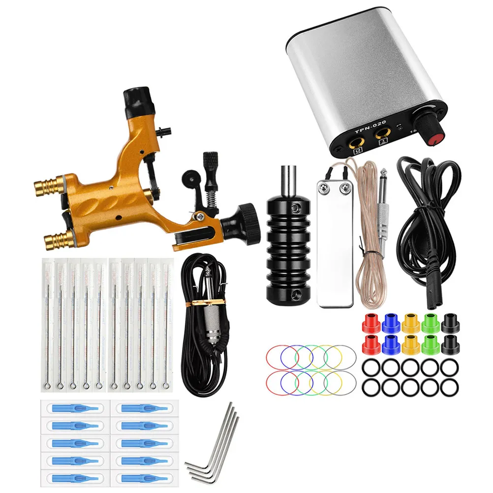 

1Set Rotary Tattoo Kit Portable Sturdy Needle Motor Uk Plug Tattooing Equipment Professional Tattoo Tools Tattooing Set