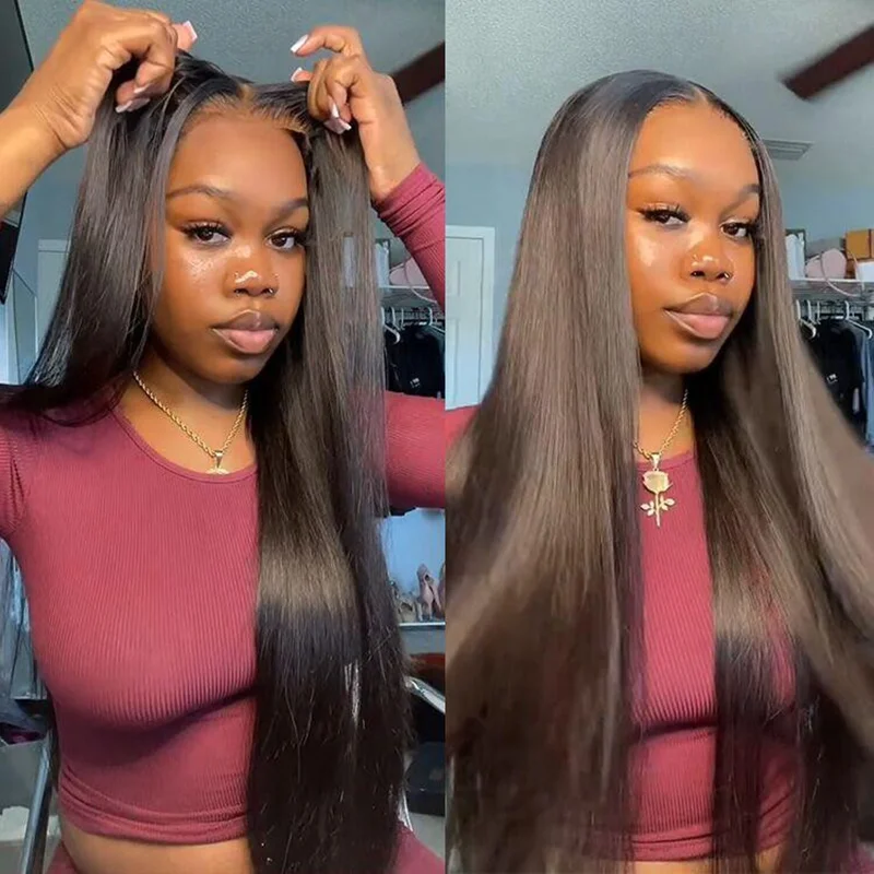 HD Lace Frontal Wigs 6x4 Glueless Wigs Human Hair 220% Lace Frontal Wigs Ready to Wear Human Hair Lace Wigs For Women