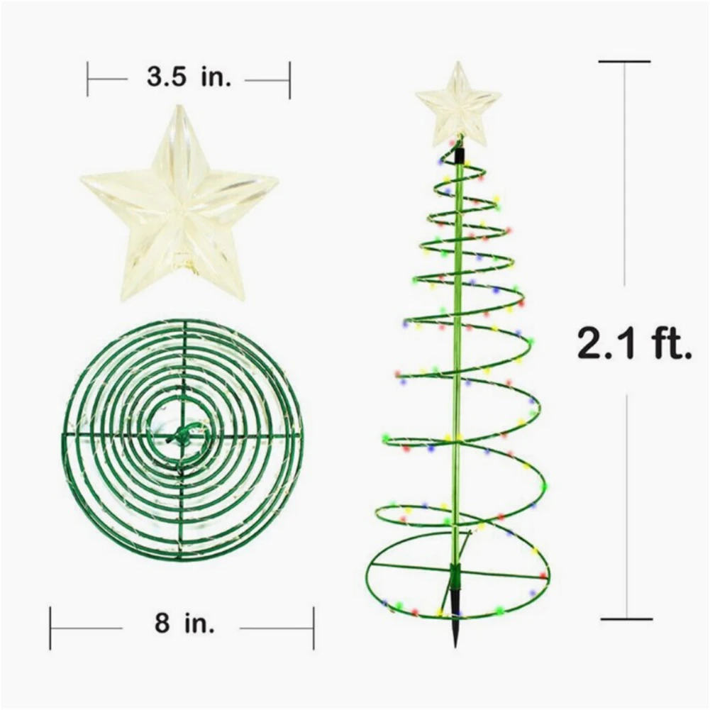 Kerst Outdoor Kleurrijke Led Solar Light 2 Verlichtingsmodi Ip65 Waterdichte Kerstboom Licht Voor Nieuwjaar Tuindecoratie