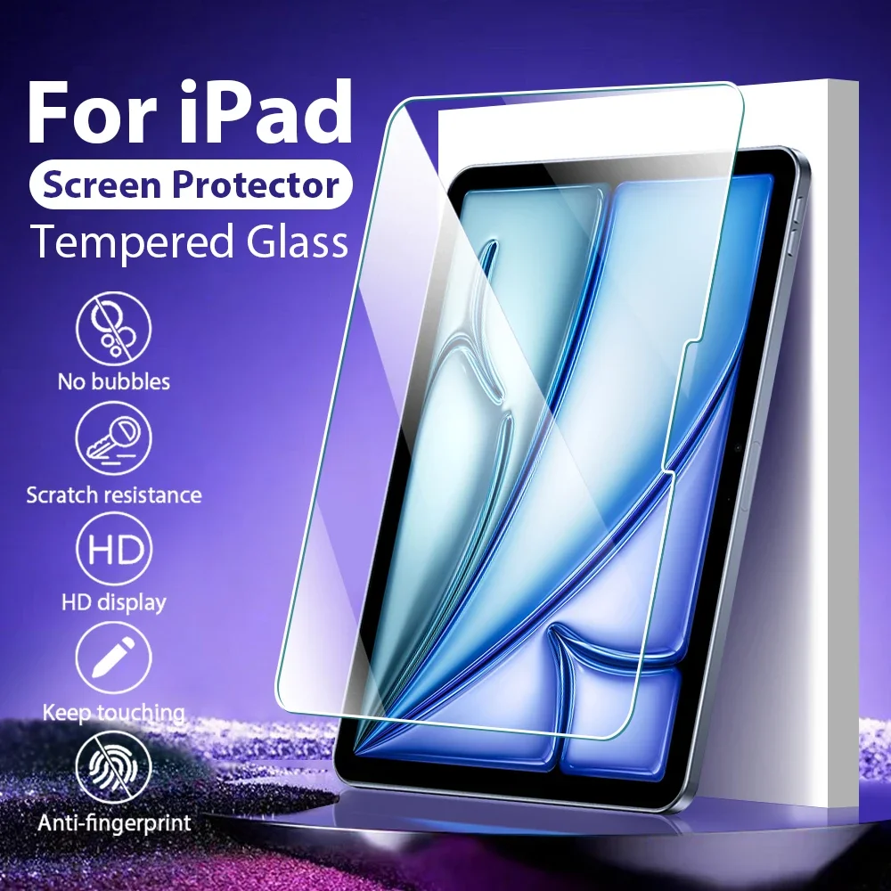 

Tempered Glass Film For Ipad Pro 13 M4 12.9 Air 11 5 4 3 2 Mini 6 M2 Screen Protector For Ipad 10 9 10th 9th Generation 8th 10.2