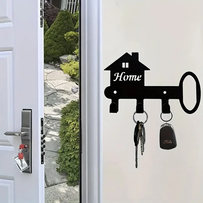 2D Wall-Mounted Organizer for Keys & Hats，garage key hook decorative clothes hat hook wall decoration Charming Metal Key Hook