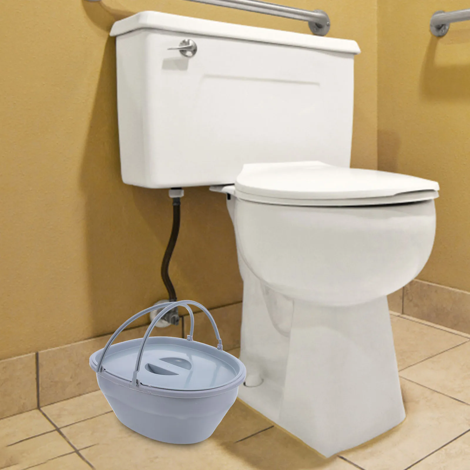 بطانة داخلية للمرحاض المحمول قابلة للإزالة، مقعد مرحاض مريح ومستقر لغرفة النوم وغرفة المعيشة والمستشفى