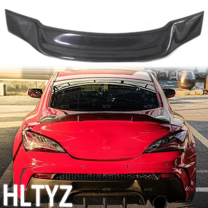 For 2009-2013 Hyundai Genesis Coupe carbon fiber/black R-style trunk spoiler fixed wind spoiler exterior decorative accessories