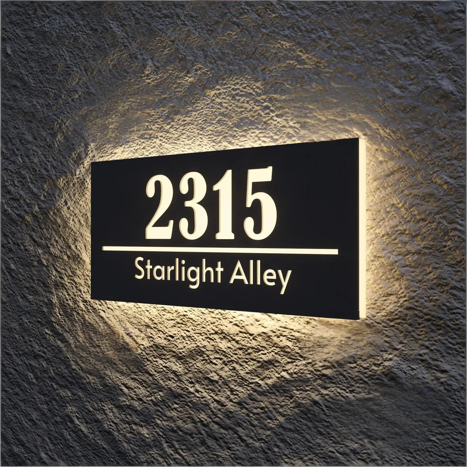 

Индивидуальная светящаяся табличка с адресом дома - Современная персонализированная вывеска для дома, Подарок на новоселье