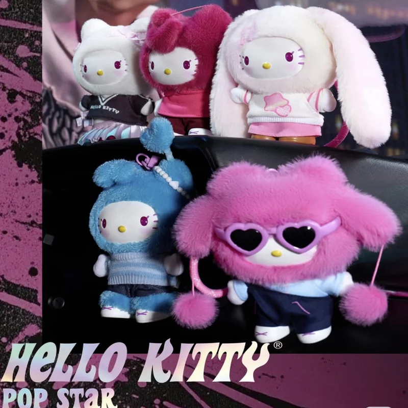 New Sanrio Blind Box Cute Cat Figure HelloKitty Plush Vinyl Doll Mystery Box Anime Figures Cartoon Collection Model Toy