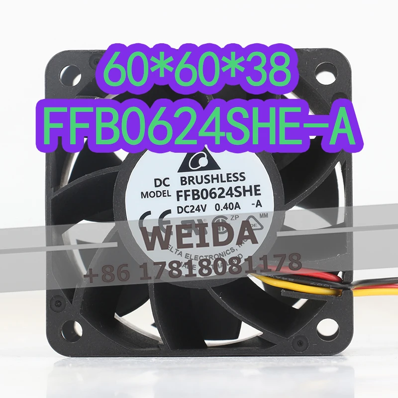 

Вентилятор охлаждения Delta 6 см, 24В 0.40А, AC EC 6038, промышленный инверторный, большой объем воздуха, двойной шарикоподшипник FFB0624SHE