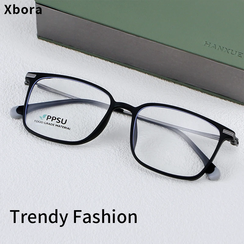 

Men's Stylish Comfortable Glasses Frame Square Titanium Optical Eyewear Can Be Matched With Myopia Prescription Glasses HQ20018