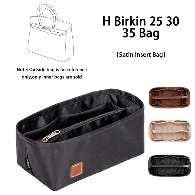 EverToner Ultra Light Waterproof Bag Organizer Soft Senior Liner Fits For H-Birkin 25 30 35 Handbag Anti Wear Insert Pocket