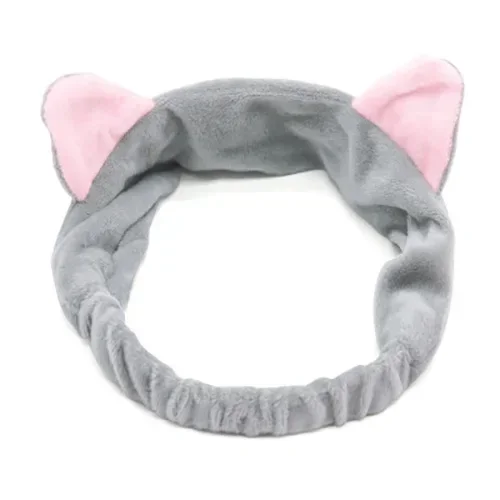 Cat Ear Shaped Coral Velvet Headband Comfortable Skin Care Headband Suitable For Facial Masks-And Makeup Skin Care