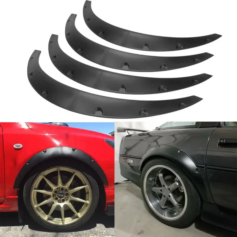 Universal Flexible Mudguards Wide Body Wheel Arches 4Pcs Car Fender Flares Wheel Eyebrow