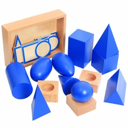 Montessori Materials Geometric Solid Learning Eudcation Montessori Educational Wooden Toys Teaching Aid Toys For Children D44Y