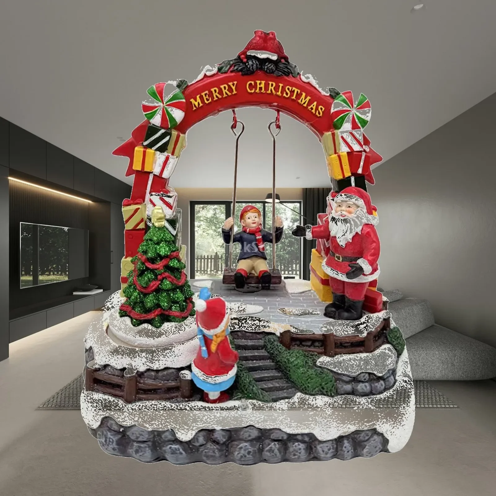 Creative Santa Music Box Music Movement Creative Unique Lighted with Songs Party Gifts for Girls Friends Lovers Birthday Festiva