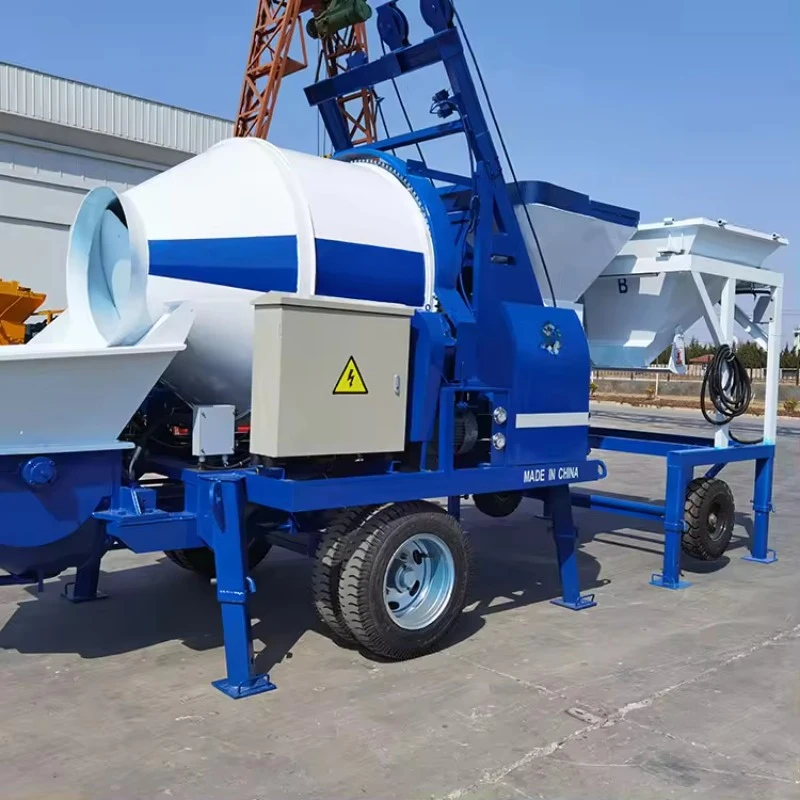 40CBM Per Hour Mobile Diesel Concrete Mixer Pump with Batcher Plant Price High Pressure Concrete Mixer Diesel Concrete Pump