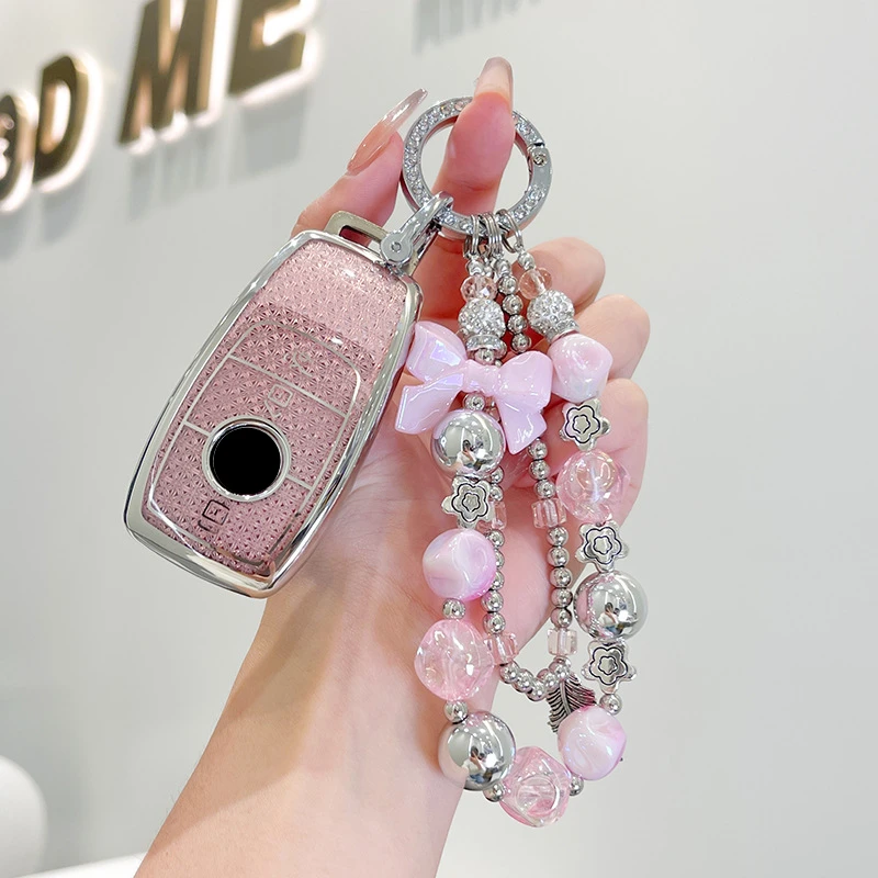 

TPU Car Remote Key Cover Case Holder shell Chain Fob Keyring For Mercedes Benz A B C E S Class S400L CLA CLS GLC GLE GLS EQE EQS