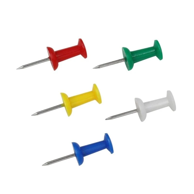  100Pcs Map Push Pins Multi-Colored Drawing Pins Map Pins for Pin Board Thumb Tacks with Plastic Heads and Steel Points