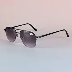 Dualuse Vintage Progressive Multifocal Reading Glasses Large Pilot Frames Bluelight blocking Presbyopic Sunglasses
