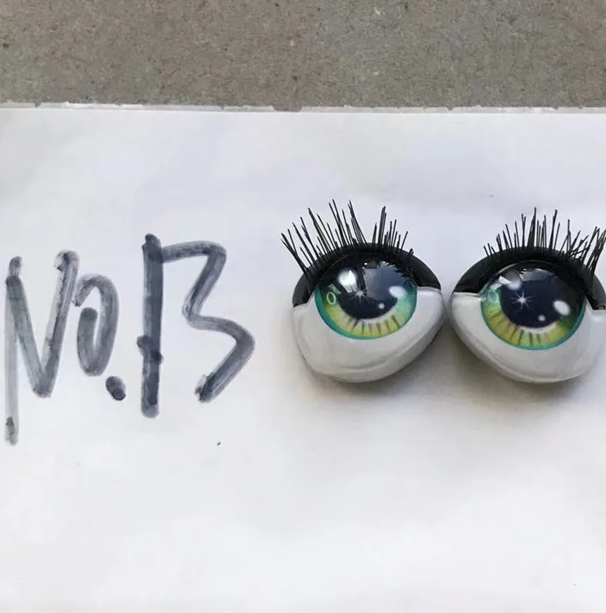 Rainbow Doll Eyes With Real Eyelashes Colorful Alive Sparkly Doll Eyes Original Doll Replacement Eyes Balls Quality Doll Parts