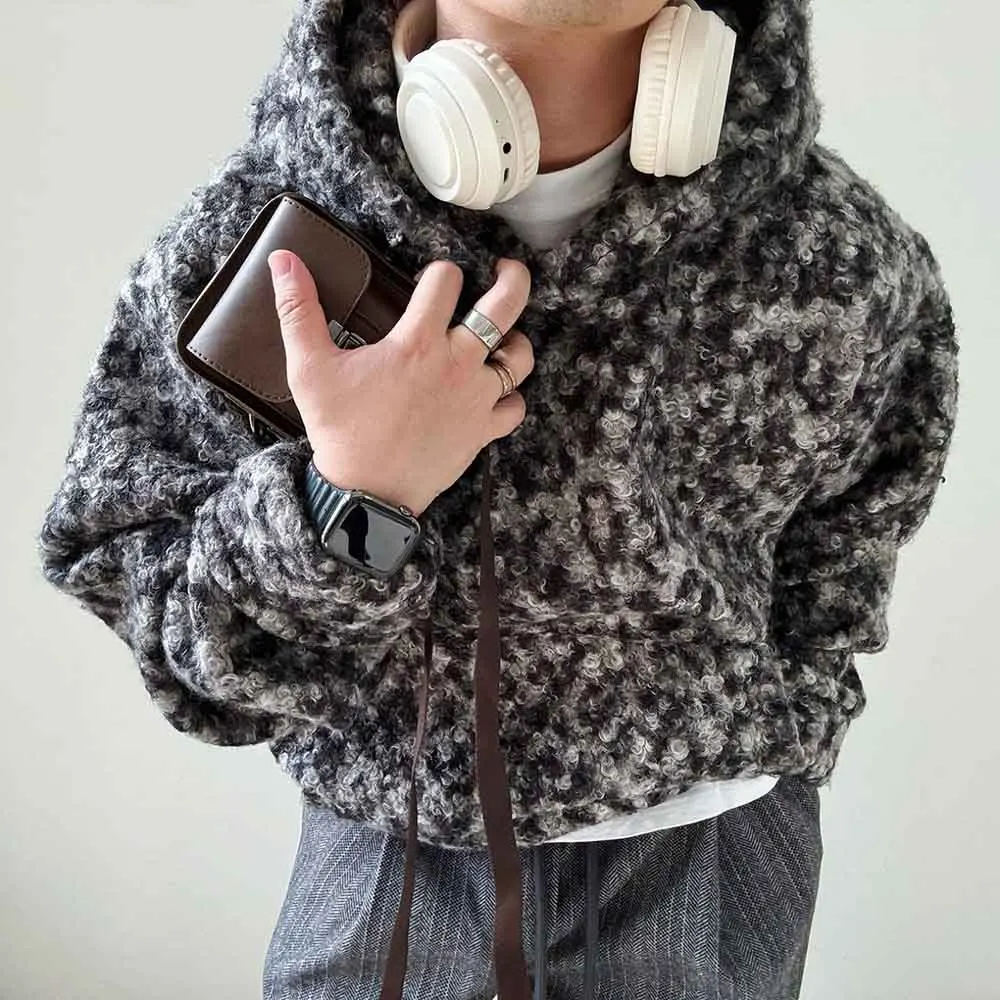 

Мужская осенняя толстовка с леопардовым принтом, повседневная ветрозащитная толстовка с капюшоном, уличная мода, ретро американский топ, мужская одежда, новинка 2023 г.