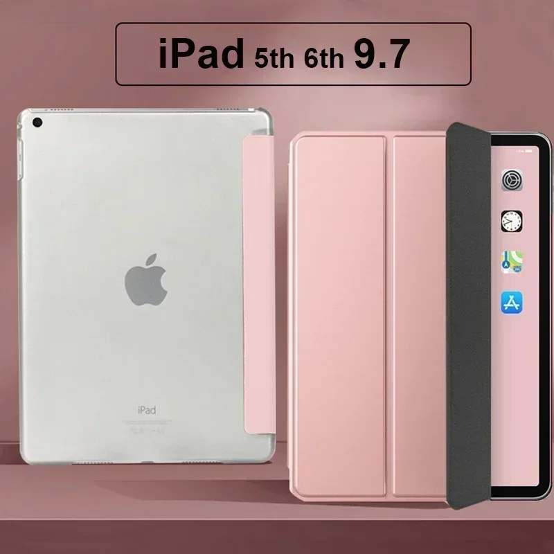 

Чехол для планшета iPad 9,7 2018 2017 A1893 A1954 A1822, Ультратонкий чехол из искусственной кожи с функцией пробуждения, умный чехол для iPad 5 6 5 6 поколения