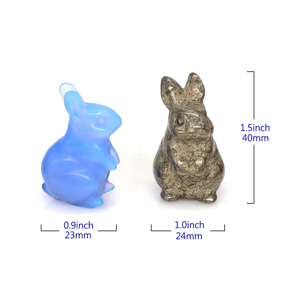 Natural Crystal Stone Rabbit Elf Figurine Healing Amethyst Rose Quartz Gemstone Animal Bunny Carving Healing Home Decor Gift - Image 3