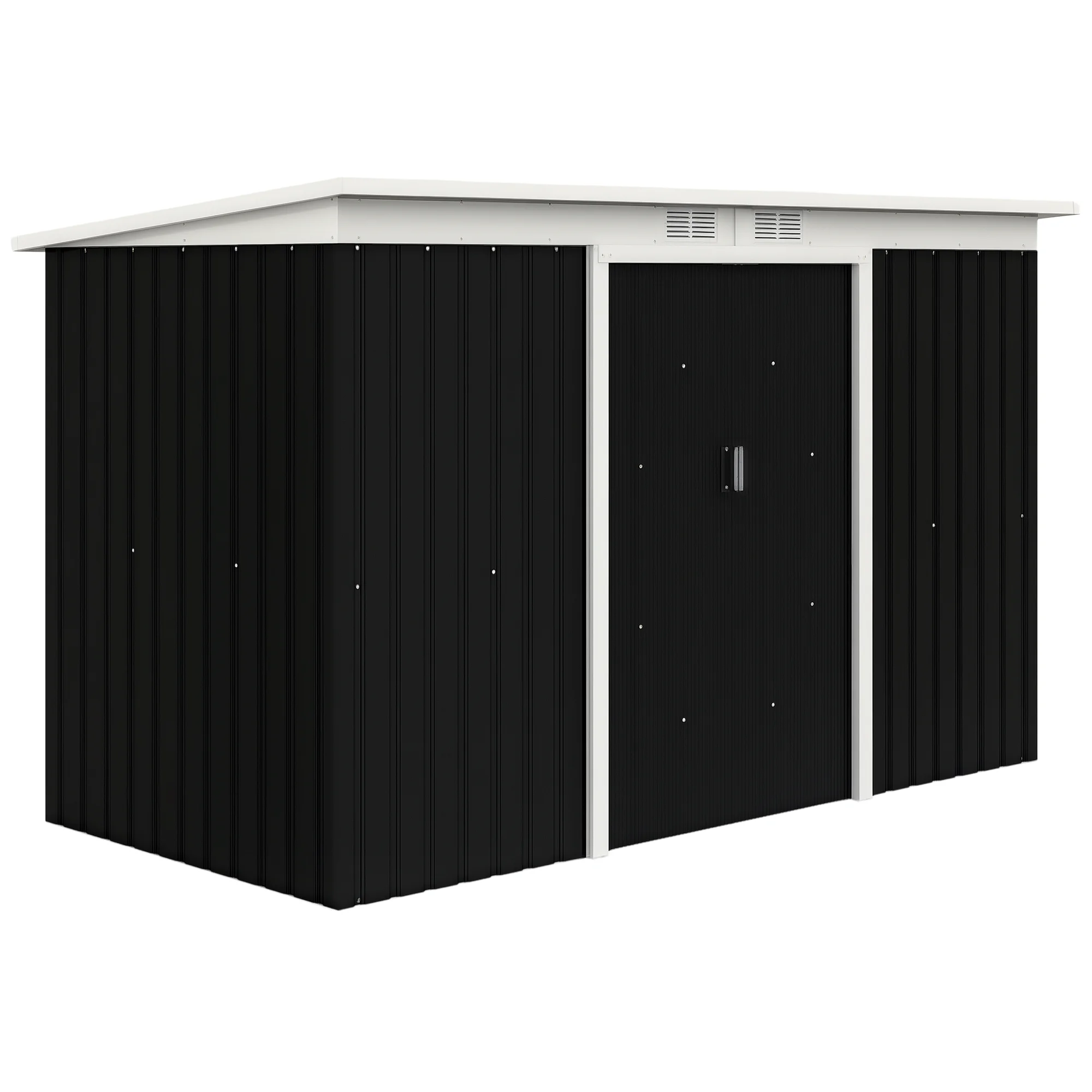 Outsunny gegalvaniseerd stalen tuinhuisje XXL 3,6 m² met funderingsset 280x130 x cm, A TUINHUISJE tuinhuis