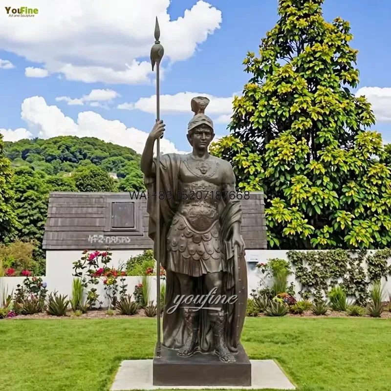 Wmwmnu Life Size Outdoor Battle Custom Roman Greek Warrior Armor Statue Bronze for Home Garden Decor