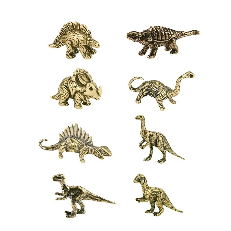 Copper Dinosaur Miniatures Small Handmade Crafts Brass Animal Figurines Little Various Dino Statuette Mini Home Decor Ornament