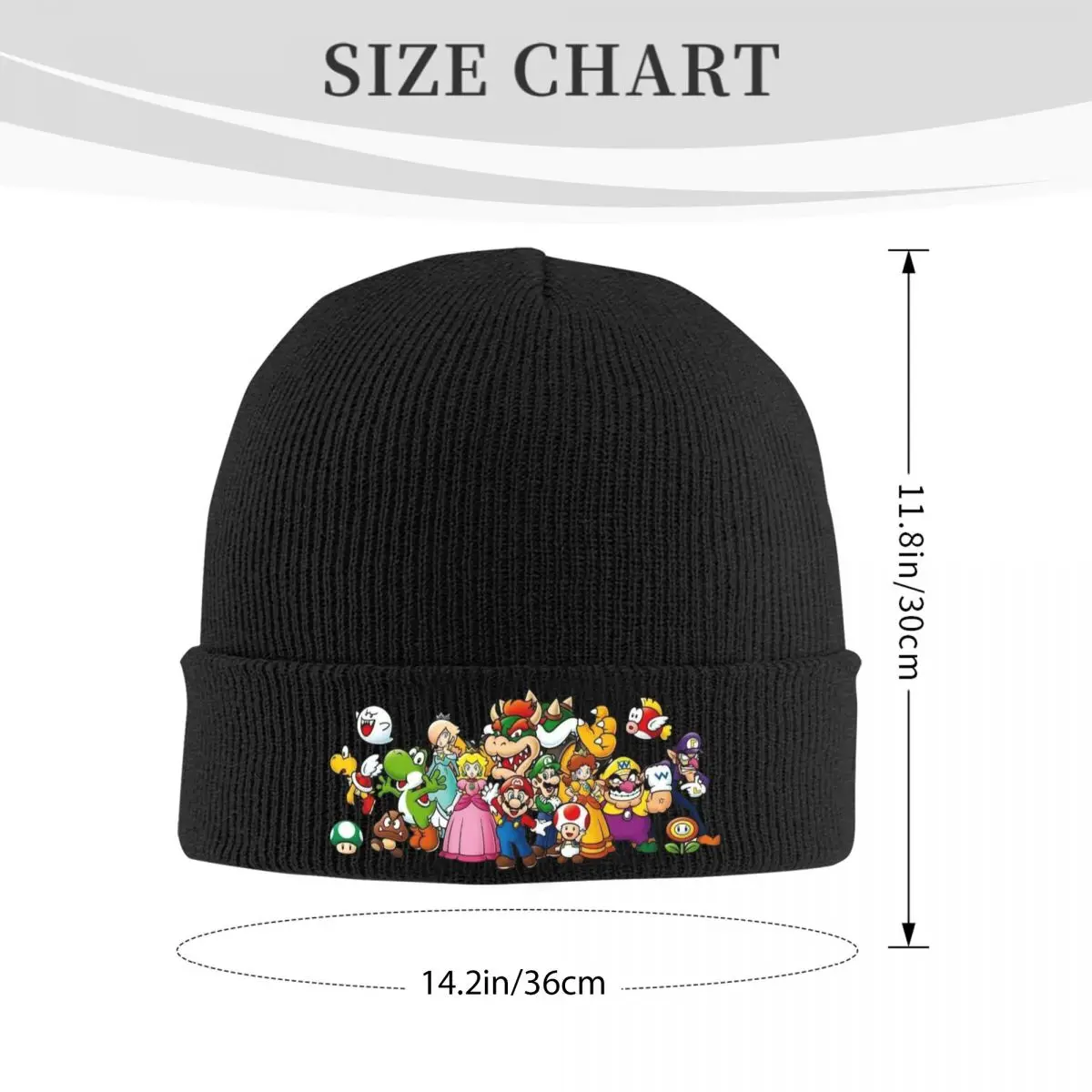 Cartoon M-marioes Beanie Hats Bonnet Hats Female Male Vintage Hippie Knitting Hat Autumn Pattern Head Wrap Caps