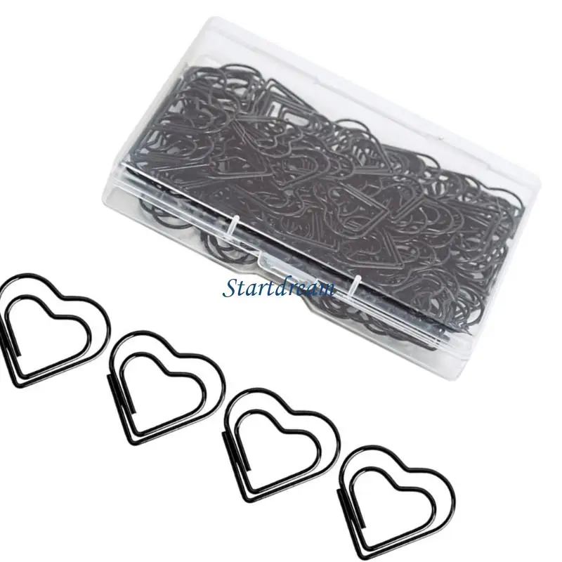 100/200 قطعة دبابيس ورق على شكل قلب مشبك معدني ملون منظم وثائق كليب لمجلة الوثيقة سكرابوكينغ K92C #4