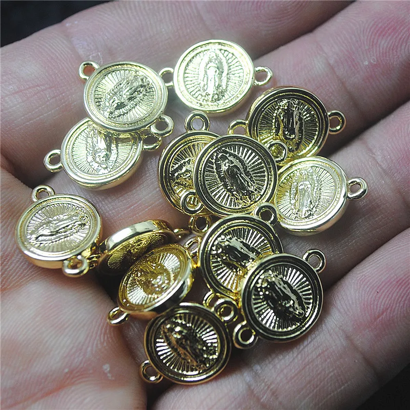 10PCS Copper CONNECTORS GOLDEN COLORS JESUS FIRGURE SHAPE SIZE 12X18MM DIY BEADS ACCESSORIES
