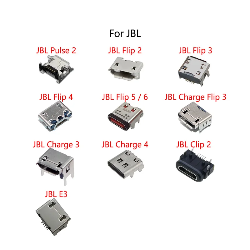 2PCS/Lot For JBL Flip 3 Pulse Clip 2 4 5 6 E3 Bluetooth Speaker Micro USB Charging Dock Charge Socket Port Jack Connector Type-C