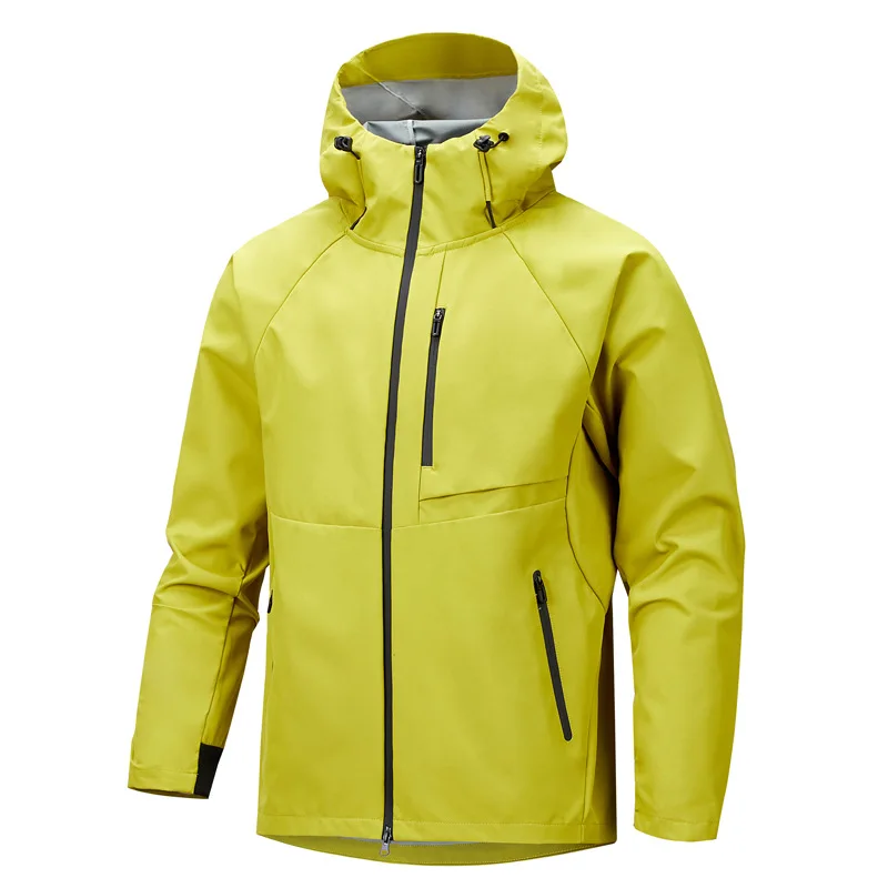 

2025 Spring New Fashion Men's Solid Color Casual Trendy Hooded Long Sleeve Zipper Interchange Jacket Male Outdoor Coat Clothes