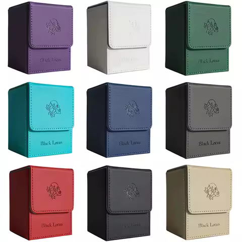 PU Magnetic Trading Card Deck Box for MGT/PTCG, Portabe Card Storage Box Holds 100＋ Sleeved Cards Board Game Commander Card Case