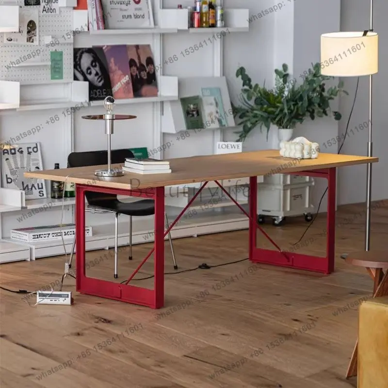 LJY Nordic solid wood conference long table Italian minimalist designer desk log minimalist workbench office desks and workstati