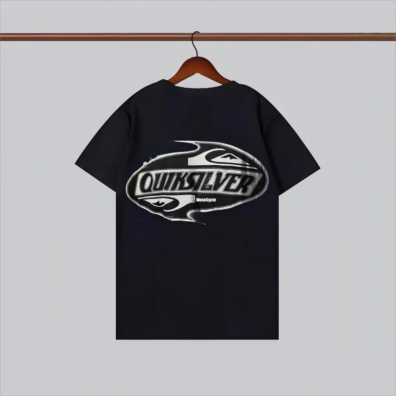 2025 جديد 90s دراجة نارية ريترو تصفح نمط مطبوعة تصفح تي شيرت المألوف الرجال والنساء الملابس قميص