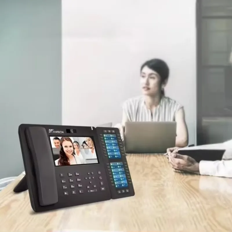 KNTECH Video IP Phone SIP 2.0 Desk Phones Office Phone with 7.2 Inch Colorful Screen KNPL-800Plus