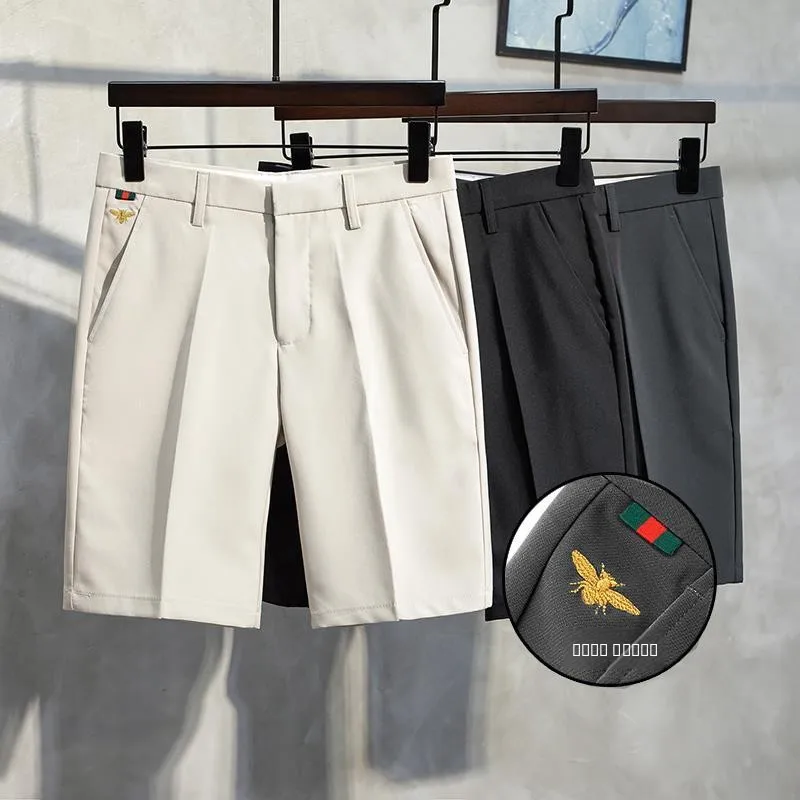 

Summer Men's Knee-Length Straight Leg Thin Dr Pants Casual orts Youth Faion Urban Sle Mid-High Waist ort Length