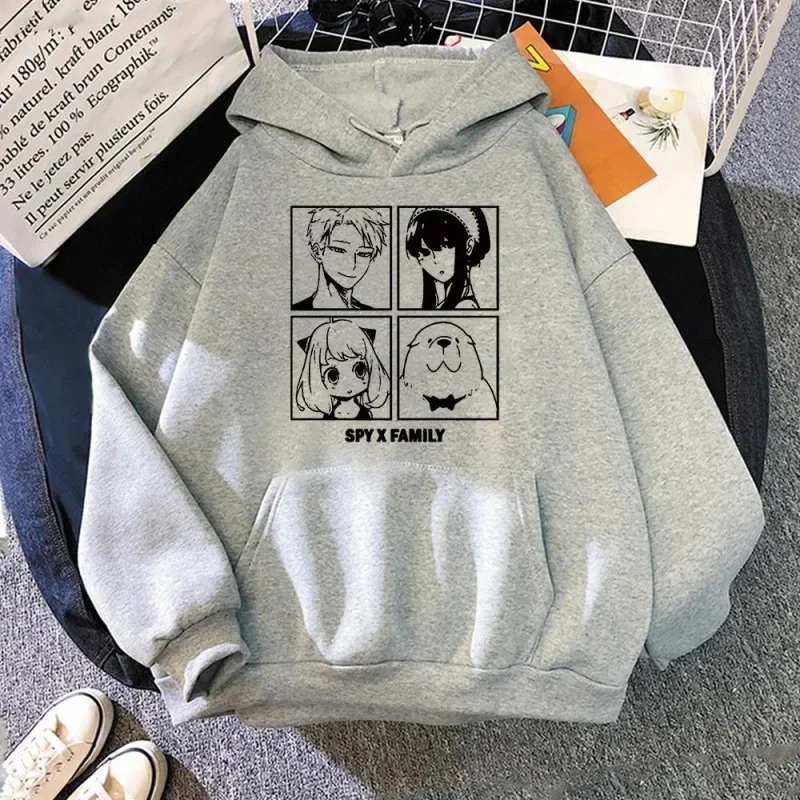 Anime Hoodie Kawaii Forger Anya Spy X Family Kawaii Manga Graphic Sweatshirt Long Sleeve Harajuku Sweatshirts Cartoon Hoodies