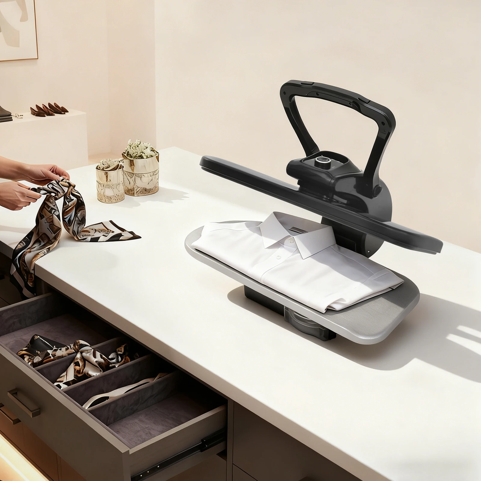 

Steam Press with Multiple Fabric Setting Fabric Steam Press Machine Ironing Press Machine for Home Apartment Clothing Store