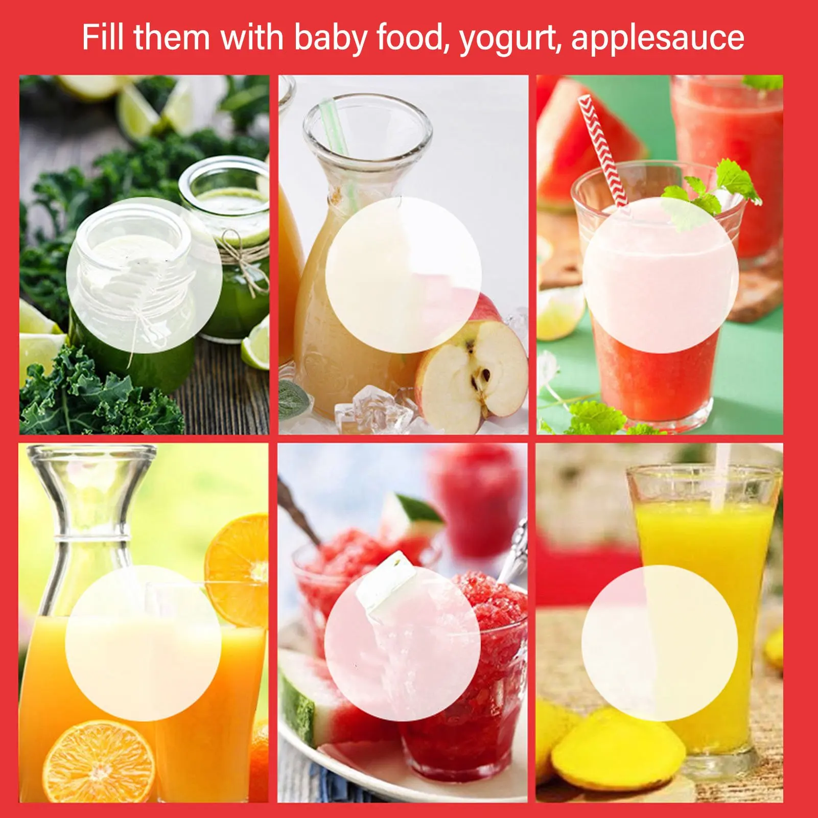 50pcs Baby Food Storage Bags Tight Sealing Leakproof Easy Cleansing Reusable Baby Food Pouches