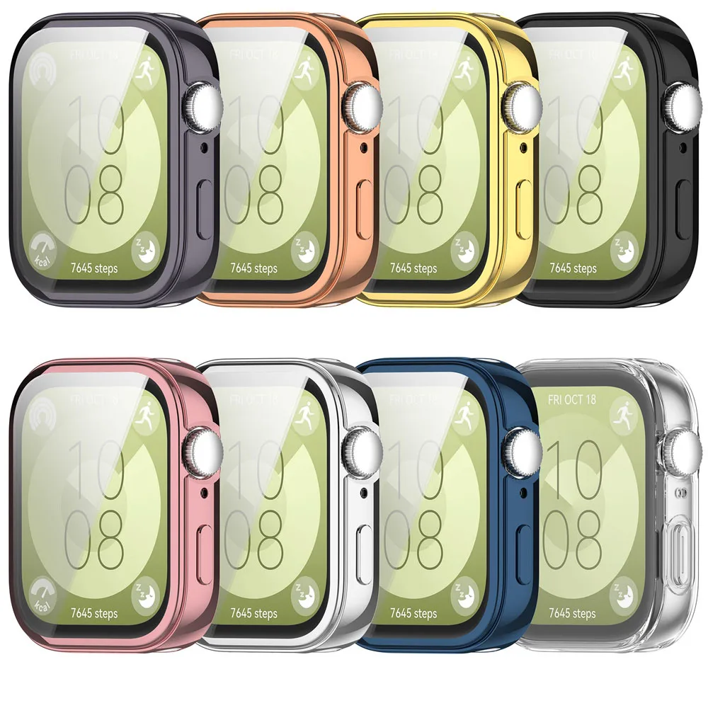 BEHUA TPU Protection Case Shockproof Cover For Huawei Watch Fit 3 Transparent Case For Huawei Fit3 Smartwatch Shell Frame