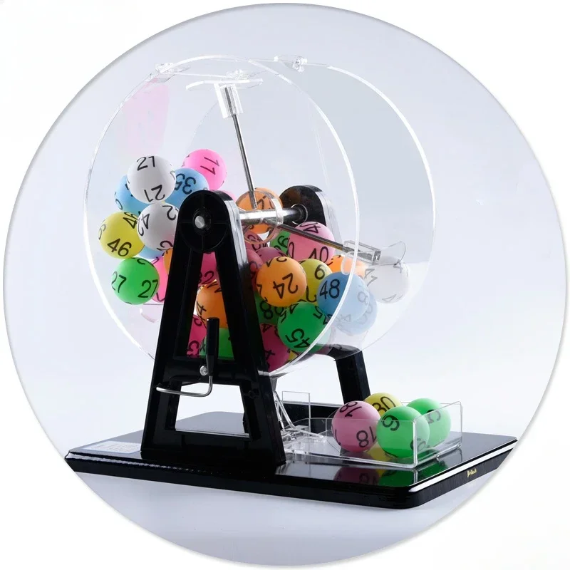 Manual shake lottery machine entertainment educational toy with 1-50 digital number color game balls