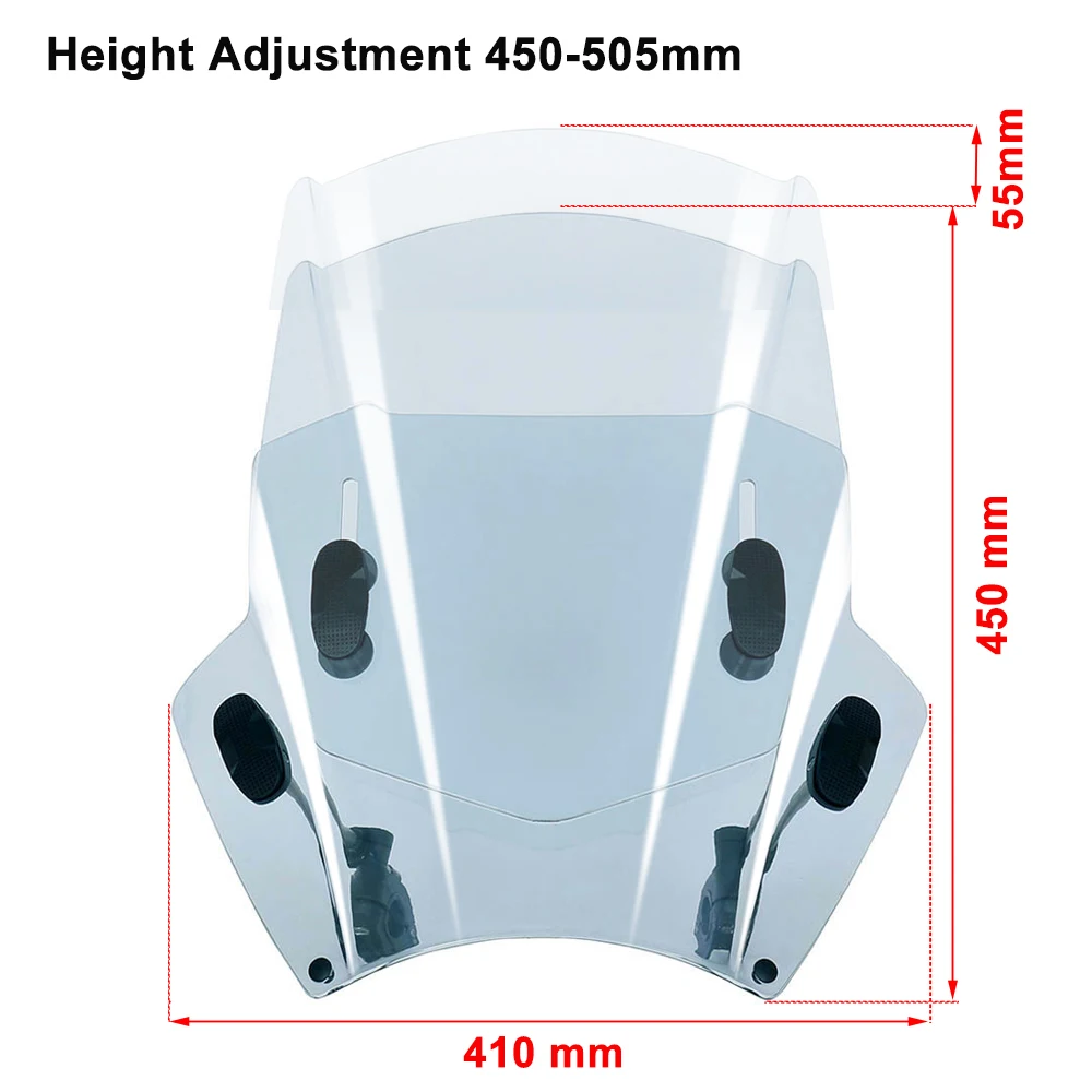 For KAWASAKI YAMAHA HONDA BMW Up & Down Adjustable Universal Motorcycle Windscreen Windshield Covers Screen Motorbikes Deflector