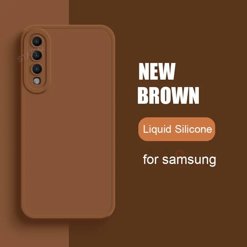 A50 70 30 Camera Protection Liquid Silicone Case For Samsung Galaxy A50 A70 A30 2019 Klein Blue Matte Cover A50S A30S