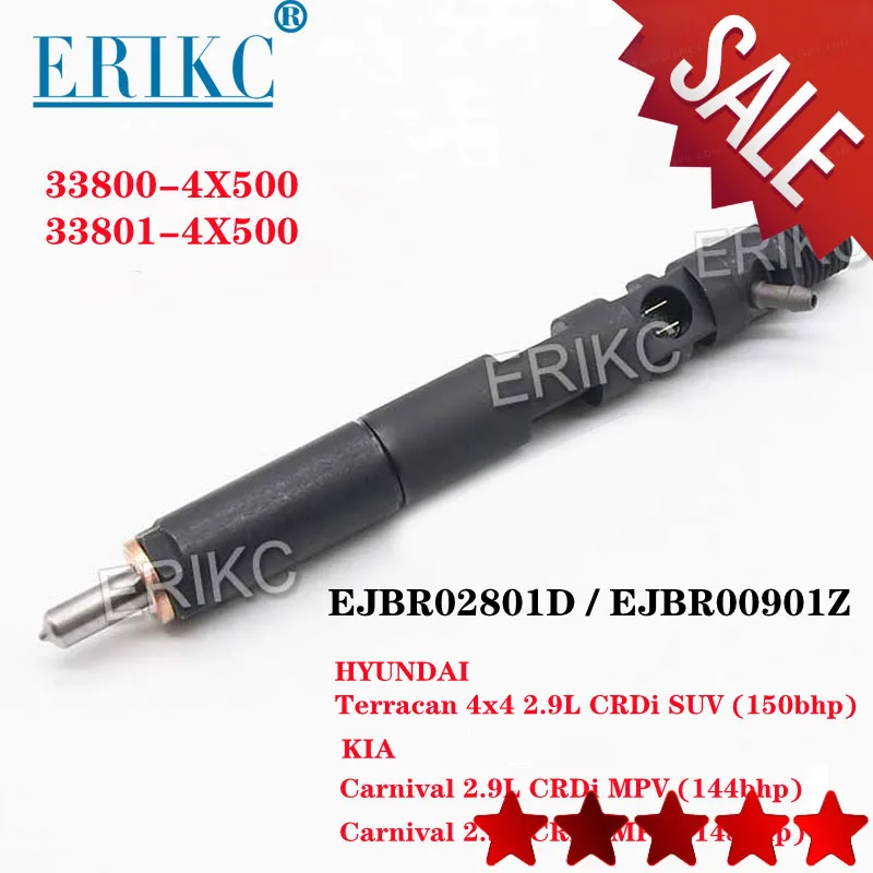 

ERIKC EJBR02801D EJBR00901Z Auto Parts Fuel Injector 33801-4X500 33800-4X500 FOR KIA HYUNDAI Carnival Sedona 2.9L CRDi