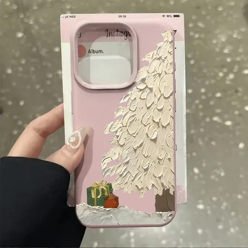 

Christmas tree soft phone case for IPhone17 Pro Max Air 16 15 14 13 12 11 Premium patterned pretty Christmas pattern cover