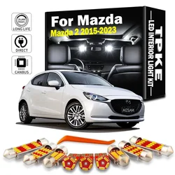 8Pcs LED Interior Reading Plate Light Trunk Lamp Kit For Mazda 2 Mazda2 2015 2016 2017 2018 2019 2020 2021 2022 2023 Accessories