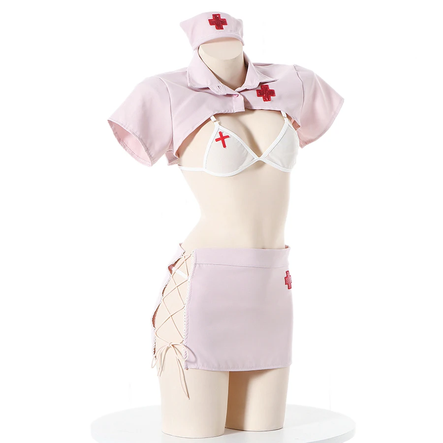 AniLV Sexy Nurse Uniform Lingerie For Women Erotic Costume Anime Pink Sweet Doctor Uniform Cosplay Temperament Pajamas Clothes