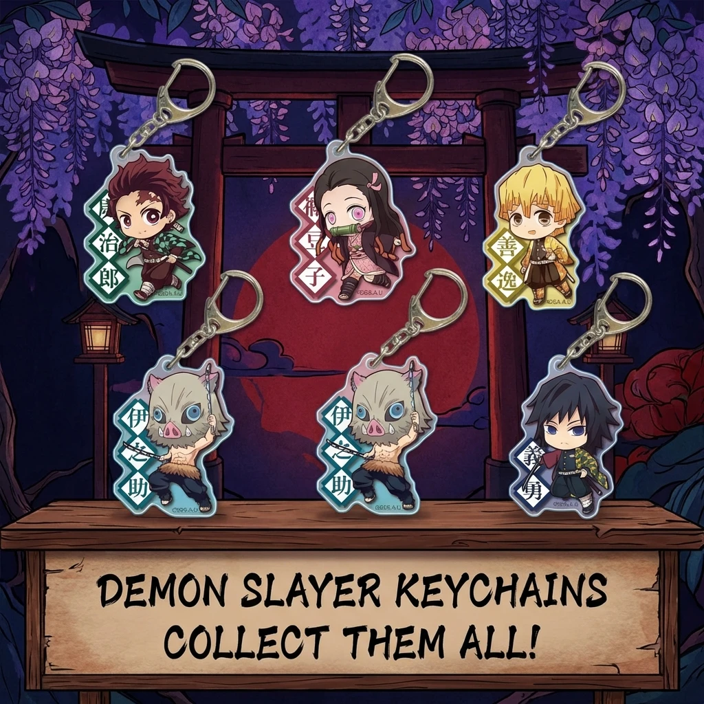 

Anime Demon Slayer Keychain Backpack Charm Tanjiro Nezuko Zenitsu In Stock Accessories Cosplay Gift Merchandise Figure